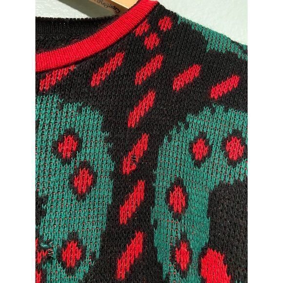 Holiday Time Vintage Women's Wreath‎ Black Sweater 18W/20W - Picture 6 of 9